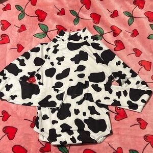 Cow print long sleeve bodysuit!